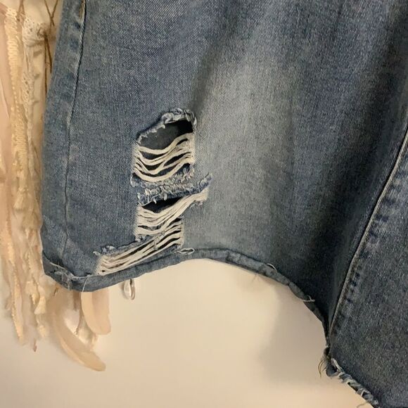 Shein distressed blue Jean skirt 3xl - Picture 4 of 9